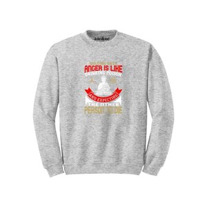 Sweat-shirt en mélange de coton avec des thèmes de bouddha imprimés Style décontracté 12 options de couleur 260-280 Placement de conception personnalisable GSM lourd - Product Image 2