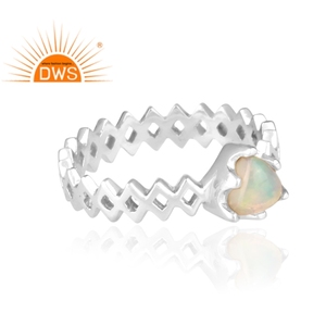 Meilleures ventes de bagues d'éternité en pierre précieuse opale éthiopienne naturelle en argent sterling fin fabricant de bijoux - Product Image 3