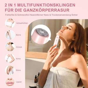 Afeitadora Eléctrica para Mujer con Doble Lámina, Resistente al Agua, Carga USB-C, Cabezal Recortador para Cara, Piernas y Brazos, IPX7 Lavable - Product Image 4