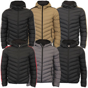 Manteau d'hiver matelassé noir brillant en nylon avec logo personnalisé, grande taille, effet brillant, pour temps froid - Product Image 1