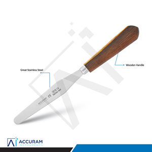 Spatule à plâtre professionnelle Accuram, rigide, 19 cm, en acier inoxydable, pour laboratoire dentaire, mélange, étalage, cirage, sculpture, modelage, découpe, CE - Product Image 4