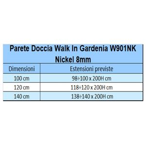 Gardenia Walk-in 140 cm ปรับขนาดได้ C W901NK 8mm นิกเกิลคริสตัล IX กล่องอาบน้ำหรูหรา - Product Image 4