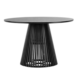 Table à manger ronde en bois moderne au design minimaliste pour la maison, table à manger en teck pour l'extérieur, meubles de jardin - Product Image 5