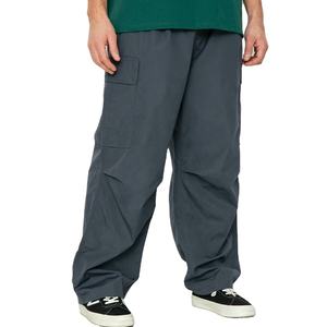 Combinaison de ski pour homme Pantalon baggy en lin fin de couleur unie avec taille élastique Pantalon Hip Hop de rue pour homme tendance ample - Product Image 4