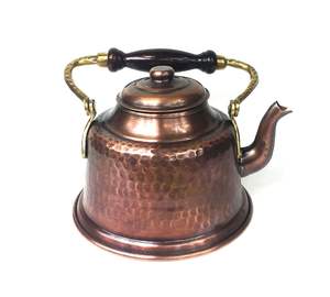 Théière en cuivre classique Maras Turquie, vintage, faite à la main, ensemble de thé et de café classique, élégant, 1L, de qualité supérieure, écologique, couleur oxyde - Product Image 5