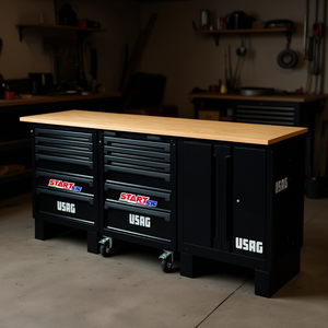 Banc de travail Usag avec plateau en bois pour l'utilisation avec des armoires à outils - Product Image 3