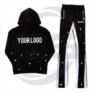 Vente en Gros Logo Personnalisé Streetwear Causal Coton Oversize Baggy Jogging Jambe Large Empilé Côté Rayé Pantalon de Survêtement Hommes - Product Image 5