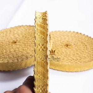 Vente en gros de franges françaises tressées en dentelle dorée OEM Vêtements de cérémonie Décoration Artisanale Équipement de défense personnelle - Product Image 4