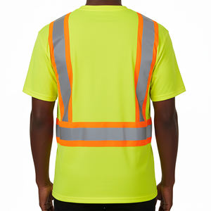 Customizable Logo Hi Vis Waterproof Plus Size Safety Vest Polo T-Shirt Short-Sleeved Workwear Made Polyester <b>Material</b> <b>Reflective</b> - Product Image 5