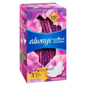Coussinets féminins Always Discreet Radiant pour femmes, taille 2 lourde, avec ailes, parfumés, 36 Ct - Product Image 4