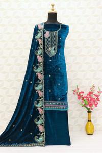 Nueva colección de ropa de fiesta de terciopelo Salwar para mujer con bordado de secuencia disponible a precio de exportación - Product Image 5