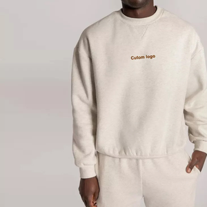 2025 fournisseur mode sweat broderie logo col rond hommes 400gsm polaire lourde impression personnalisée à capuche pour homme - Product Image 1