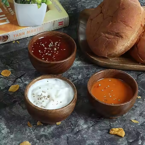 Le plus récent petit bol à salade en bois taille personnalisée bols de trempage de condiments ustensiles de cuisine par glowin fashion - Product Image 2