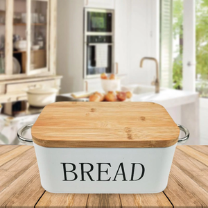 Contenedor de almacenamiento de pan multiusos de estilo retro de Venta caliente para pan con madera y metal - Product Image 6