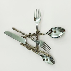 Couverts de restaurant de luxe à long manche rond, ensemble de couverts réutilisables, argenterie, ensemble de couverts de mariage en acier inoxydable - Product Image 2