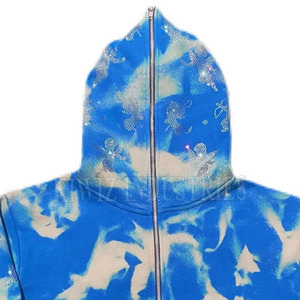 Logo OEM de haute qualité imprimé solide respirant plein visage fermeture éclair sweats à capuche polyester/coton pour l'hiver - Product Image 2
