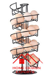 Porte-oeufs en métal en argent fini Design sphérique unique pour comptoir de cuisine Accessoires de cuisine les plus vendus - Product Image 2