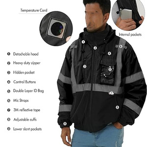 Safety <b>Work</b> Wear <b>Jacket</b> Winter Safety <b>Jacket</b> Custom logo Printing 3m Reflective <b>Construction</b> Safety <b>Jackets</b> Made by Dress Sports - Product Image 4