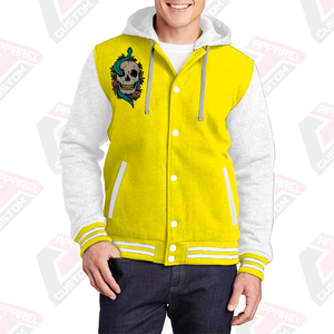 Veste universitaire élégante et chaude pour hommes avec capuche 100% coton polaire brodé Technics imprimé numérique teint uni pour l'hiver - Product Image 1