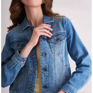 แจ็กเก็ตผ้ายีนส์ติดกระดุมสำหรับผู้หญิงปกเสื้อสไตล์ยุโรปคลาสสิกสำหรับสวมใส่สบายๆในชีวิตประจำวันและแฟชั่นกลางแจ้งที่ทันสมัย - Product Image 5