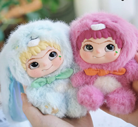 WAKUKU V2 Fuzzy Fox & Bunny Blind Box Porte-clés en peluche Kawaii Breloque de sac Cadeau mystère, Poupée de collection mignonne, Jouet d'anime tendance