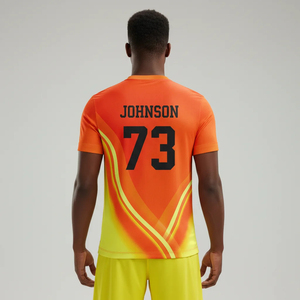 เสื้อฟุตบอลสีส้มสไตล์เรโทรขายดีประจำปี 2026 สำหรับผู้ชายและเด็ก แขนสั้น แห้งเร็ว ระบายอากาศได้ดี ผลิตจากโพลีเอสเตอร์ 100%  สามารถปรับแต่งได้ - Product Image 6