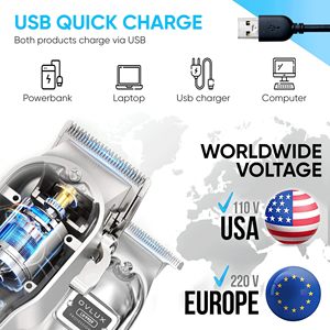 Ensemble de tondeuses à cheveux et de tondeuses à barbe sans fil professionnelles pour hommes, machine rechargeable pour couper les cheveux et tailler la barbe - Product Image 6