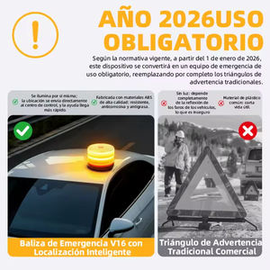 360 °   Luz de Emergencia V16 de Alta Visibilidad para Automóvil, Aprobada por la DGT, con Geolocalización GPS - Product Image 3