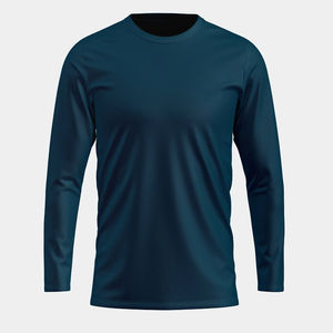 T-shirt à manches longues pour homme de haute qualité 100% coton uni noir Vêtements Mode Chemises à manches longues respirantes à col rond pour homme - Product Image 2