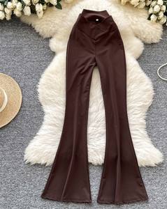 กางเกงขาบานเอวสูงสำหรับผู้หญิงกางเกงขายาวพิมพ์ลายลำลองฤดูใบไม้ผลิ - Product Image 5