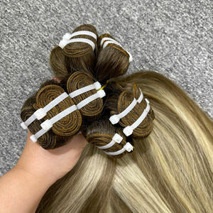 Extensiones de cabello humano brasileño 100% al por mayor trama recta natural de alta calidad en encaje transparente de color rubio - Product Image 5