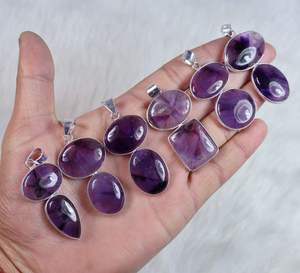 New Arrival Purple Trapiche <b>Amethyst</b> Bezel Setting Solid 925 Sterling Silver Plated <b>Pendant</b> For Women Fine Handmade Jewelry - Product Image 6