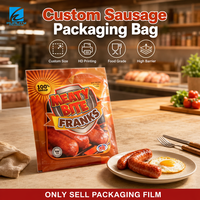 Sacs d'emballage personnalisés pour saucisses et viandes de charcuterie, thermoscellables, à trois soudures latérales, pochettes plates en plastique composite
