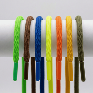 Cordones Redondos con Logotipo Personalizado |   Cordones trenzados de poliéster/algodón para sudaderas y pantalones con puntas de plástico/silicona/metal OEM - Product Image 4