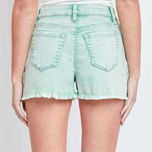 Shorts de Mezclilla Ajustados de Cintura Media para Mujer, Casuales de Verano, con Cierre de Botones, Lavado Claro, 100% Algodón, 400g, Bordado, Color Resistente a la Decoloración - Product Image 6