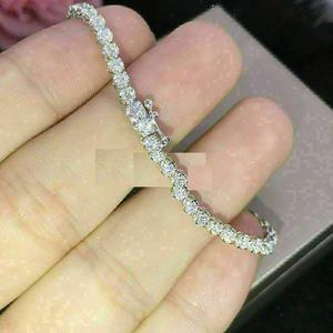 Bracelet tennis unisexe hip-hop en moissanite taille princesse 7,00 carats, argent sterling 925, 7,25 pouces - Product Image 2