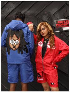 Ensemble de vêtements de sport brodés à fermeture éclair personnalisés Sweat à capuche et short en nylon neutre avec patchwork brodé pour hommes Survêtement unisexe - Product Image 1