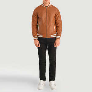 Chaqueta de invierno para hombre de diseño superior con cuello levantado manga completa 100% cuero de alta calidad personalizable precio razonable - Product Image 4