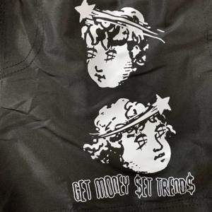 Short de bain noir avec poches et cordon de serrage pour homme, décoration vintage sérigraphiée, service OEM - Product Image 3