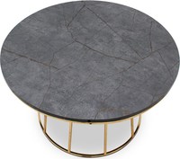 Karois — Table basse de luxe en acier inoxydable poli or, au Design dernier cri, avec dessus en marbre noir, personnalisé, pour chevet de la chambre à coucher