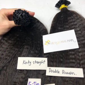 Venta caliente Kinky Straight Ktip Hair Double Drawn Hair 8-32 inch Cabello vietnamita sin procesar de alta calidad - Product Image 1