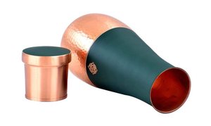 Nuevo diseño personalizado cobre puro cabecera jarra frasco vaso tapa acabado martillado diferentes colores para vasos de acero inoxidable - Product Image 4