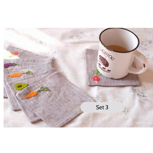 Unique Cotton Coaster, Drinks <b>Absorbent</b>, Birthday Housewarming Gifts, Farmhouse Living Room Table Decor OEM - Product Image 2