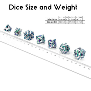 Bộ Xúc Xắc Kim Loại DND Bán Sỉ Xúc Xắc Trò Chơi Đa Diện Sọc Tùy Chỉnh D4 D6 D8 D10 D12 D20 D % Cho Trò Chơi Trên Bàn D & D - Product Image 3