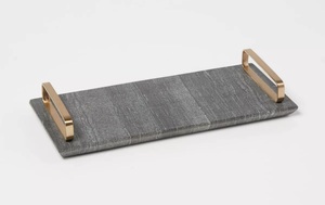 ถาดเสิร์ฟไม้มีสไตล์พร้อมดีไซน์หรูหราเหมาะสำหรับเสิร์ฟเครื่องดื่มของว่างและใช้ตกแต่งบ้าน - Product Image 2