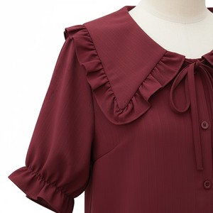 Blusa de Moda para Mujer, Manga Corta, Cuello Redondo, Encaje, Estilo Informal y Holgado, para Chicas - Product Image 3