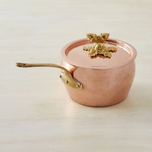 Casserole en cuivre artisanale avec poignées en laiton, élégante et durable, ustensiles de cuisine - Product Image 4