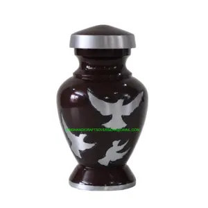 Popular Design Black & Silver Color Cremation <b>Urns</b> Good Quality Keepsake Cremation <b>Urn</b> <b>for</b> <b>Ashes</b> Aluminum Cremation <b>Urn</b> - Product Image 1