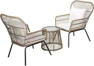 Ensemble de canapés élégants en rotin à cadre métallique pour l'extérieur Meubles de maison contemporains et modernes pour le salon et le jardin - Product Image 5