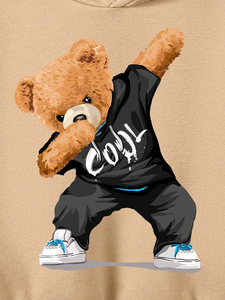 Ropa de bebé niño niña sudaderas con capucha Niño Color sólido manga larga pulóver oso Logo Hoodi para hombres - Product Image 3